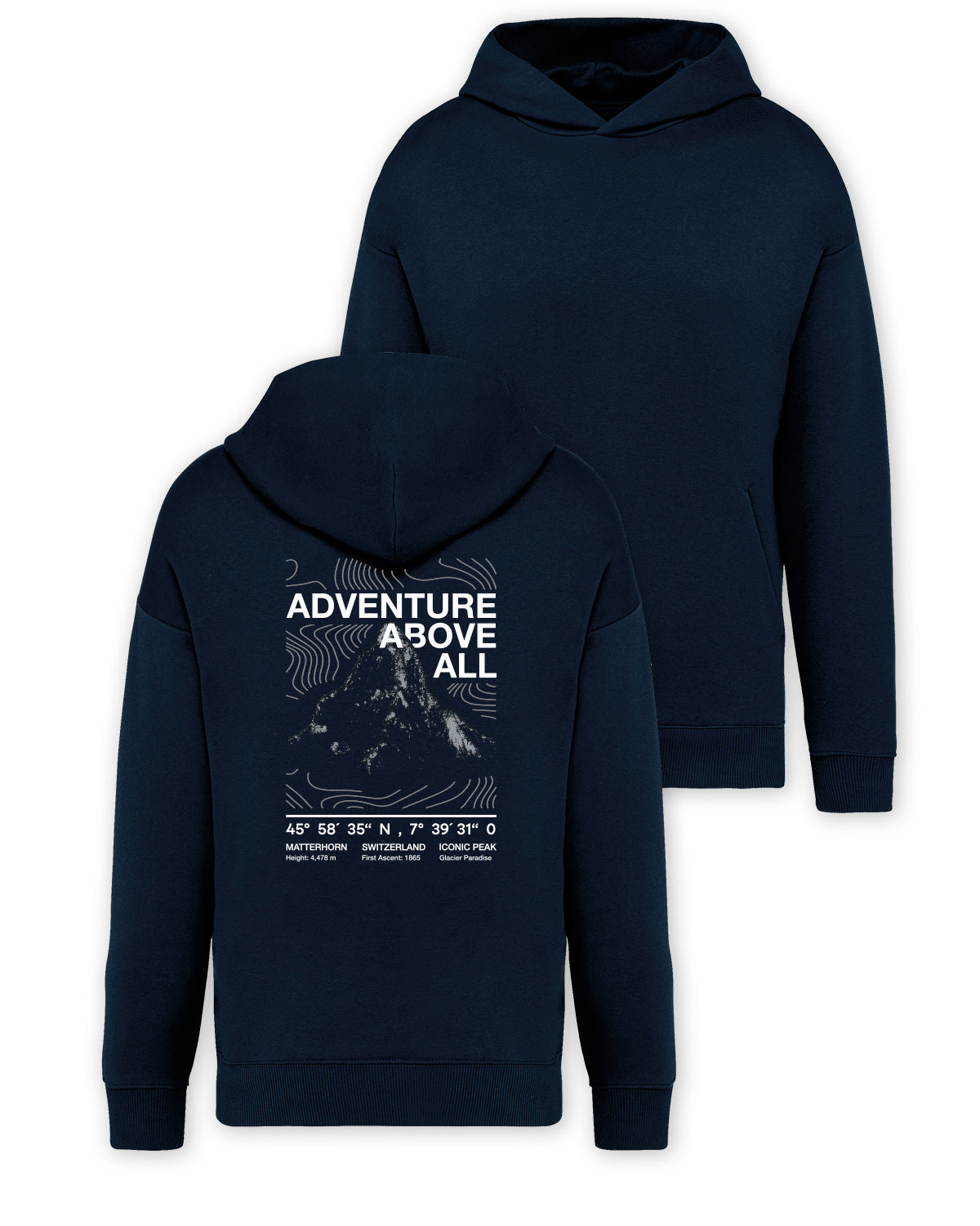 Hoodie oversized – Matterhorn „Adventure above all”
