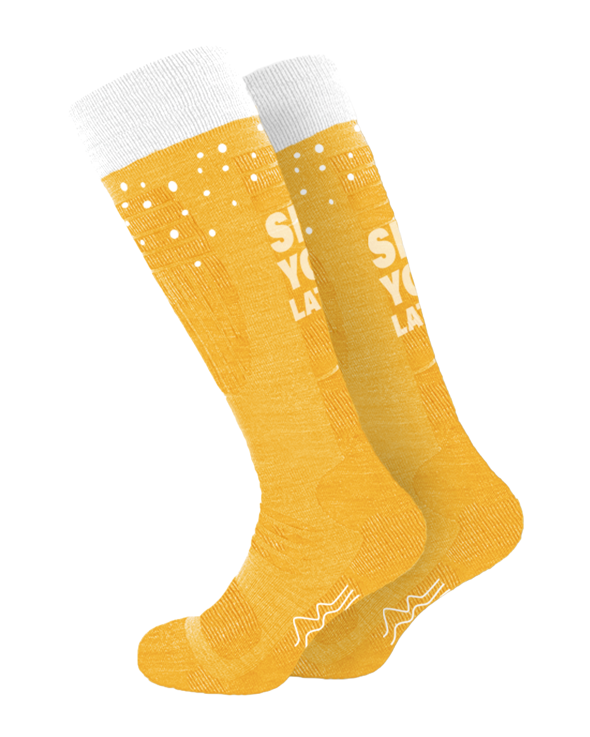 Skisocken „Ski you later!“ Bier Design