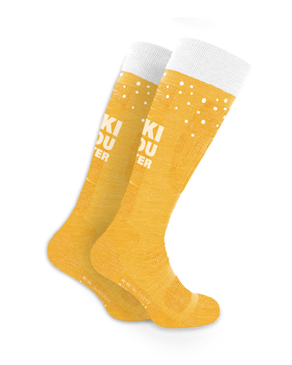 Skisocken „Ski you later!“ Bier Design