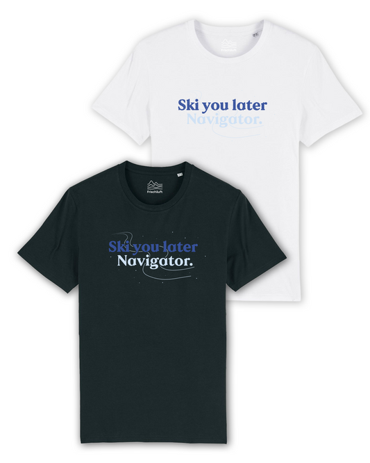 T-Shirt für Ski-Fans – „Ski you later, Navigator!”