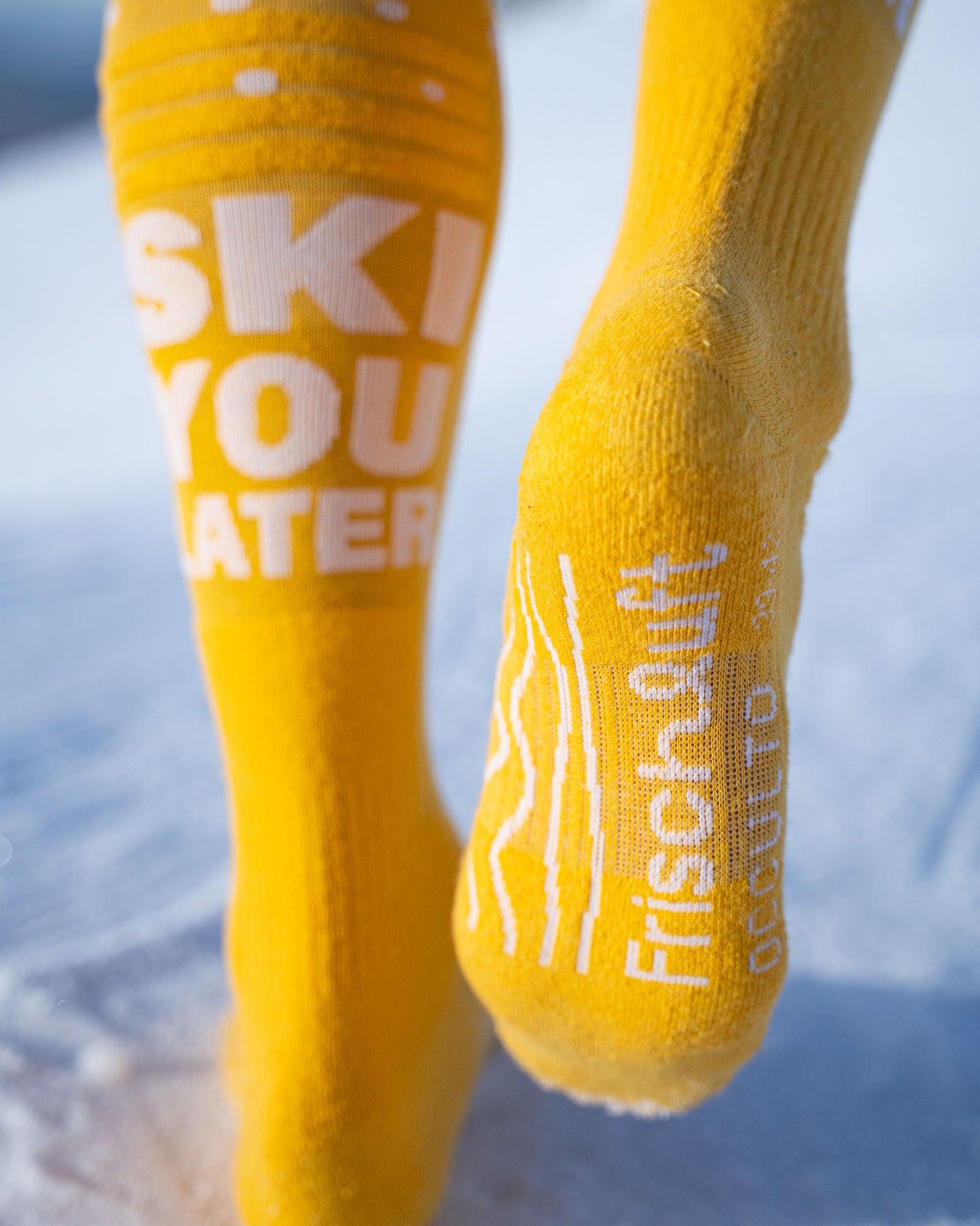 Skisocken „Ski you later!“ Bier Design